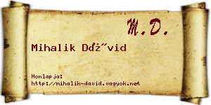 Mihalik Dávid névjegykártya