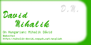 david mihalik business card
